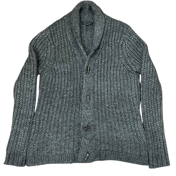 Rag and Bone Men Shawl Collar Knit Wool, Alpaca Blend Cardigan Gray Size Large - Picture 2 of 7